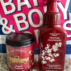 ** BBW Frosted Cranberry Candle &  Frosted Cranberry Foaming Hand Soap
